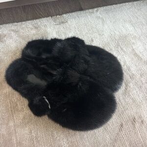 Linda Richards mink clogs